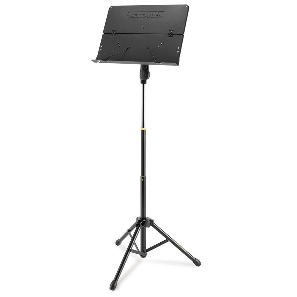 Hercules BS408B 3- Section Orchestra Stand Folding Desk with Page Retainers - Image 1