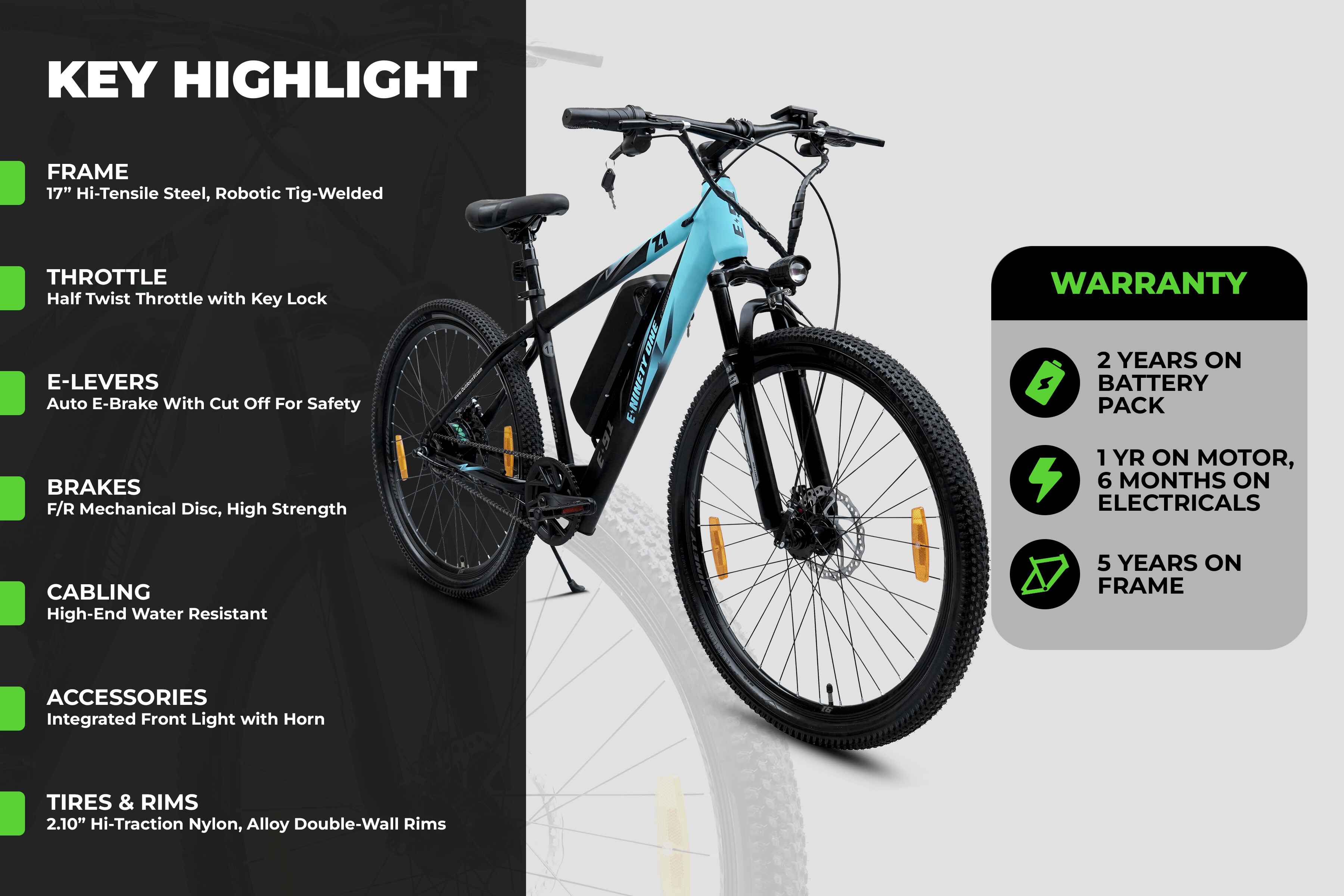 Ninety One Z1 27.5T New Edition (10.4 AH cells) - Black Cyan - Image 4