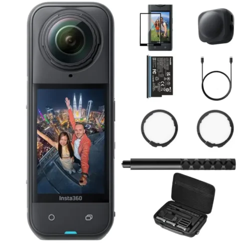 Insta360 X5 - Waterproof 8K 360° Action Camera Essentials Bundle (Invisible Stick, Lens Guard, Lens Cap, Carry Case, Battery, Tempered Glass) Insta360 X5 - Waterproof 8K 360° Action Camera Essentials Bundle (Invisible Stick, Lens Guard, Lens Cap, Carry Case, Battery, Tempered Glass) - Image 1