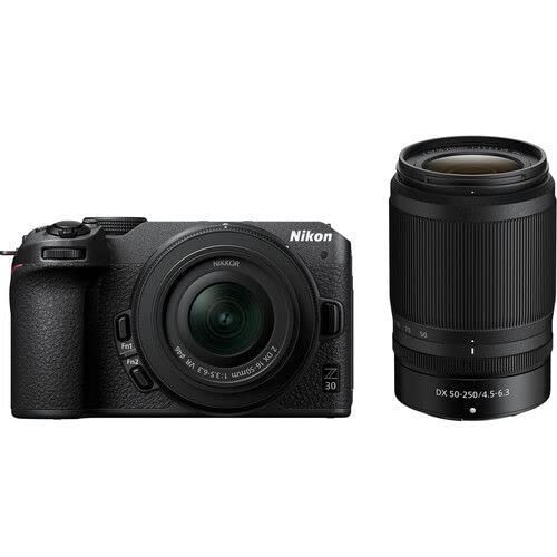 Nikon Z30 20MP Mirrorless Camera Kit with NIKKOR Z DX 16-50mm & 50-250mm VR Lenses, Bag & 64GB SD Card Black - Image 5