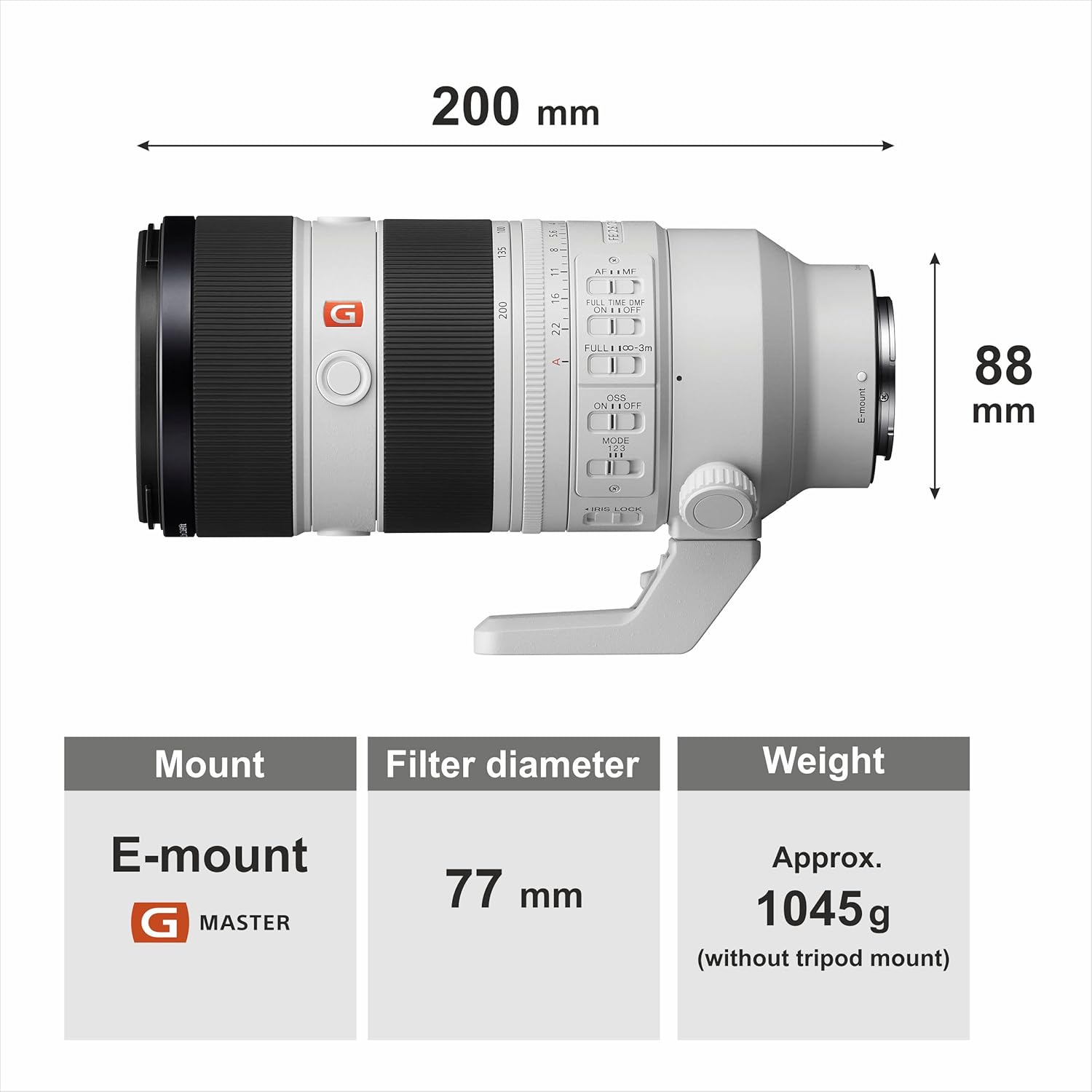Sony E Mount FE 70 200mm F2.8 GM OSS II Full-Frame Lens (SEL70200GM2) | Telephoto Zoom | Premium G Master, White - Image 3