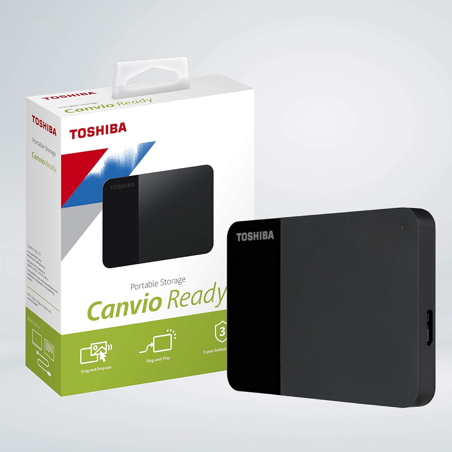 Toshiba Canvio Ready 1TB Portable External Hard Drive, USB 3.0 (USB 3.2 Gen1), Fast Data Transfer, Plug-and-Play, Black, 3-Year Warranty Toshiba Canvio Ready 1TB Portable External Hard Drive, USB 3.0 (USB 3.2 Gen1), Fast Data Transfer, Plug-and-Play, Black, 3-Year Warranty - Image 8