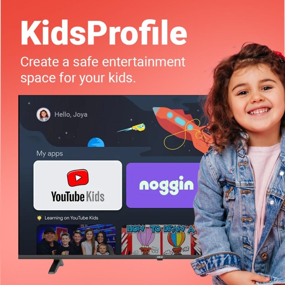 Akai Q-LED Google TV with Atmos Sound, 60Hz Refresh Rate, HDR 10, Bezelless Design Display, Black, AL-GQU-SFWS-AL50GQU-SFWS - Image 3