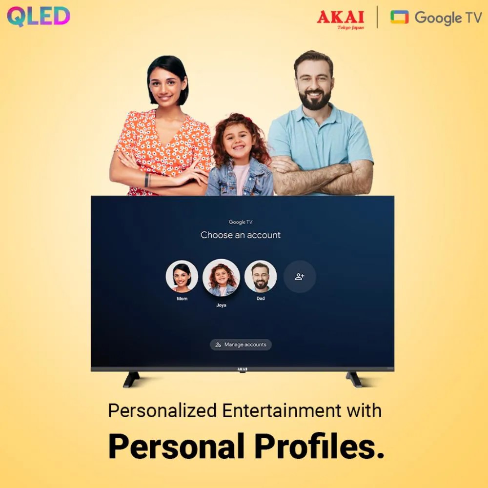 Akai Q-LED Google TV with Atmos Sound, 60Hz Refresh Rate, HDR 10, Bezelless Design Display, Black, AL-GQU-SFWS-AL50GQU-SFWS - Image 9