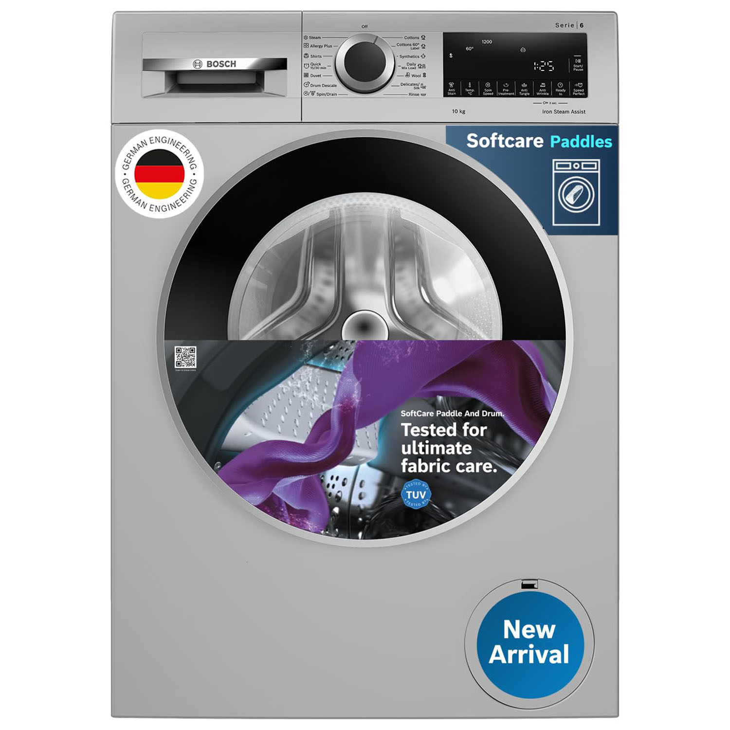Bosch 10 KG 1200 RPM Fully Automatic Front Load Washing Machine with 5 Star Rating, Built-in Heater and Steam Care, WGA252-Dark Lake-WGA252ZSIN - Image 1