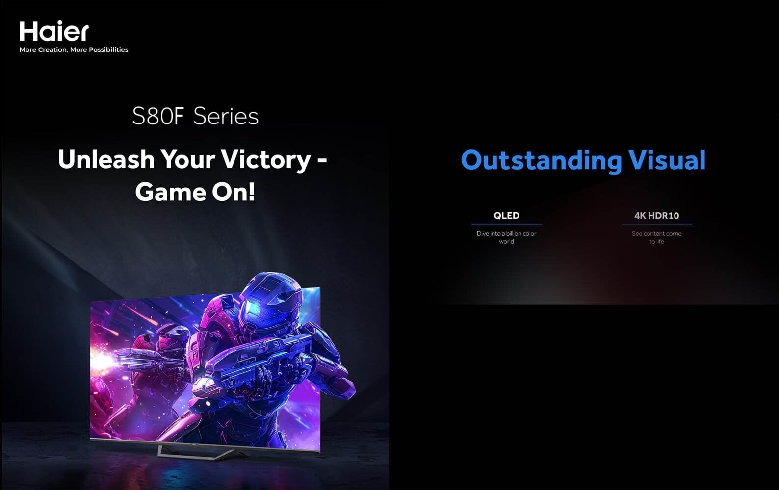 Haier S80 Series QLED Google TV with Dolby Vision Atmos and Hands Free Voice Control, Silver, H-S80FUX-H43S80FUX - Image 7