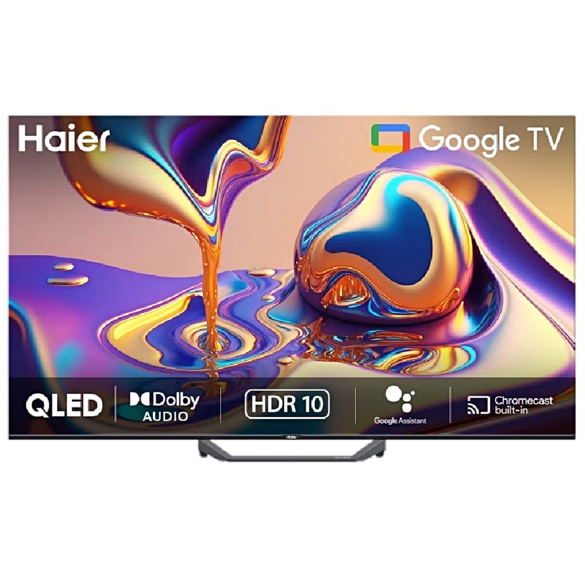 Haier S80 Series QLED Google TV with Dolby Vision Atmos and Hands Free Voice Control, Silver, H-S80FUX-H43S80FUX - Image 1