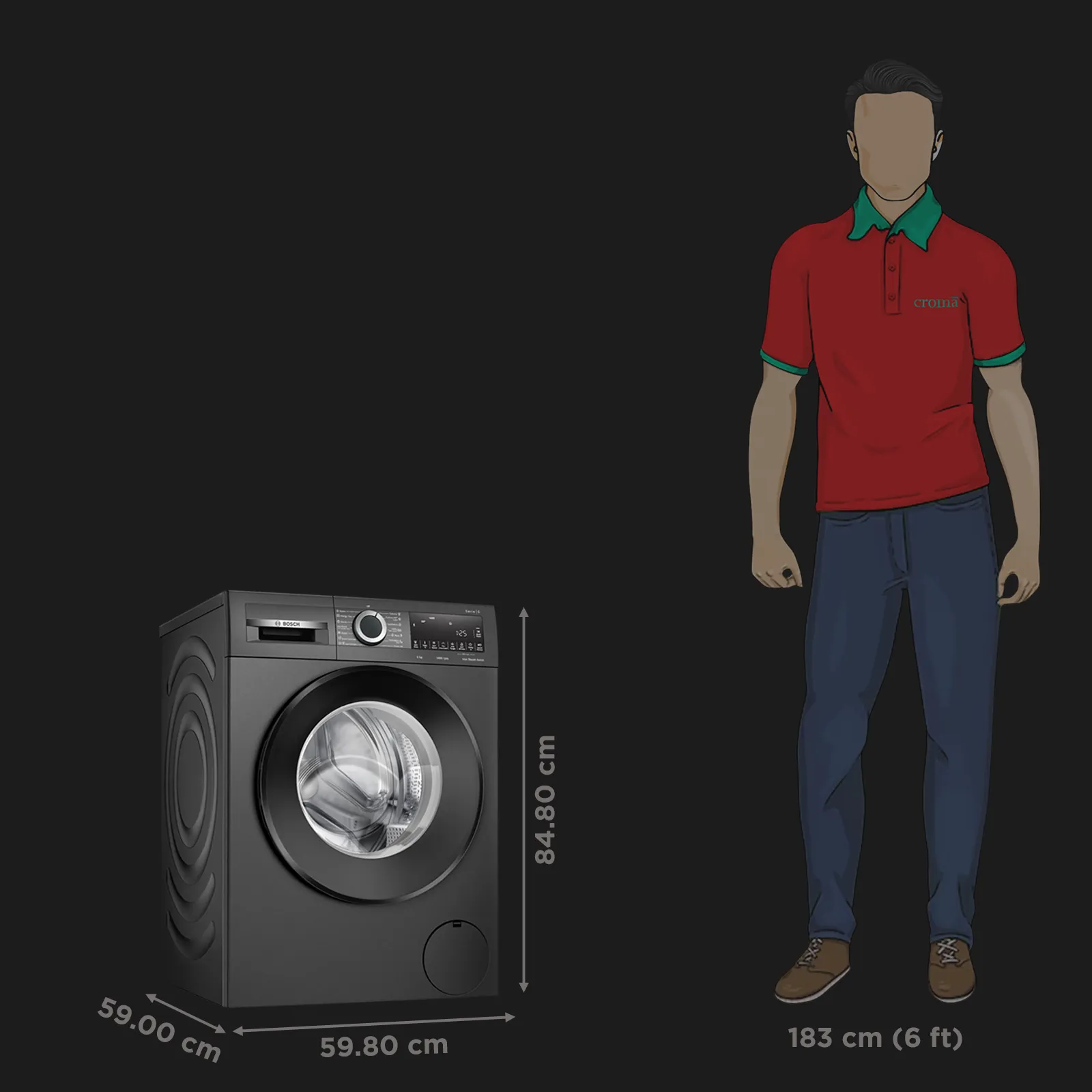 Bosch 9 KG 1400 RPM Fully Automatic Front Load Washing Machine with 5 Star Rating, Built-in Heater and Steam Care, WGA244-Dark Lake-WGA244ZPIN - Image 4