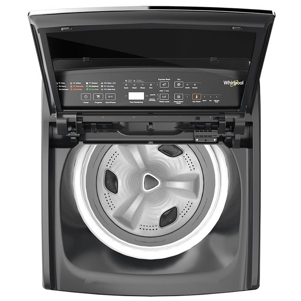 Whirlpool 5 Star Fully Automatic Top Load Washing Machine with In Built Heater, Zero Pressure Fill Technology and Hard Water Wash, Grey, STAINWASH PRO H-8Kg - Image 2