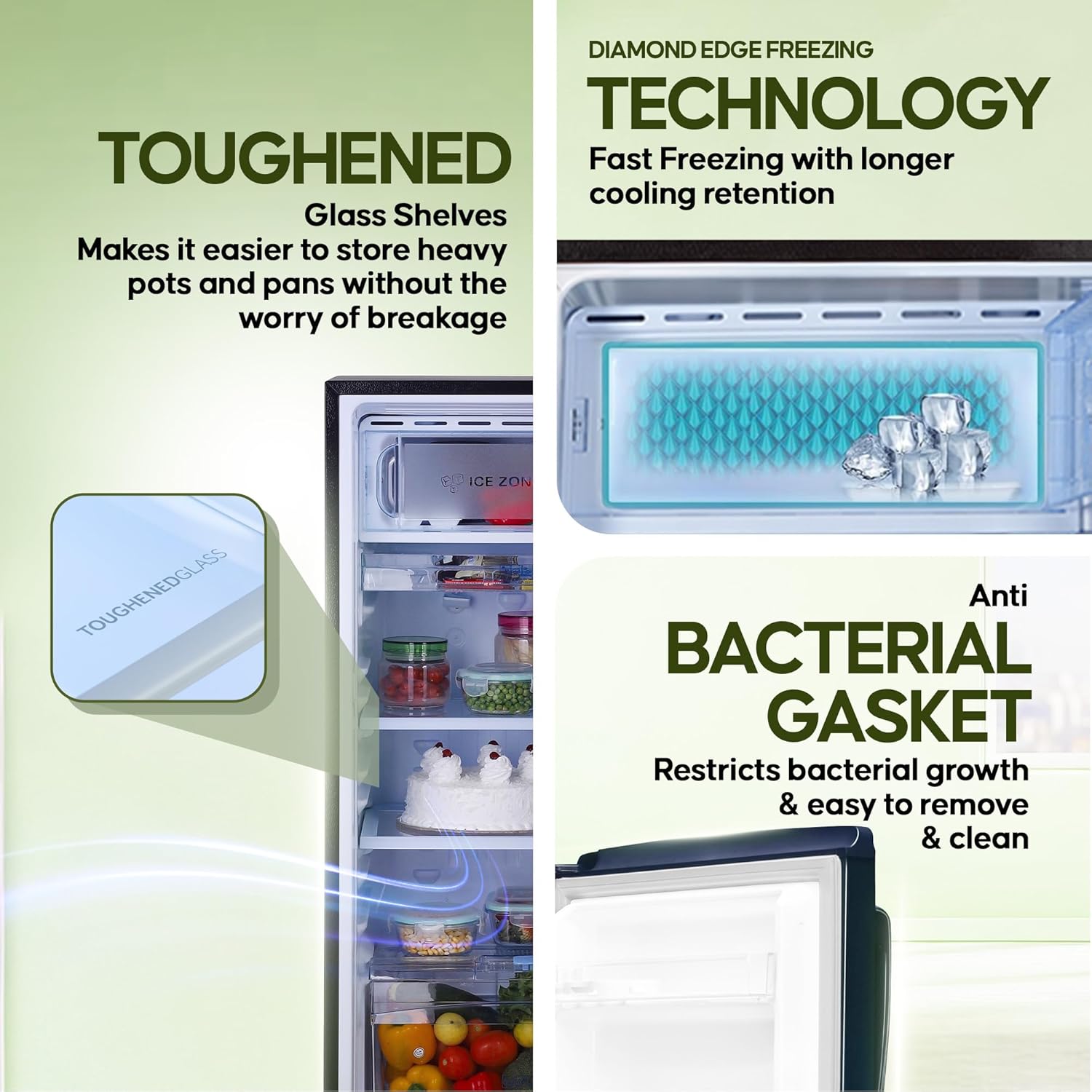 Haier 175 Litre 2 Star Single Door Refrigerator, Blue Lotus, HRD-1962CBL/PBL-HRD-1962CBL-N - Image 4