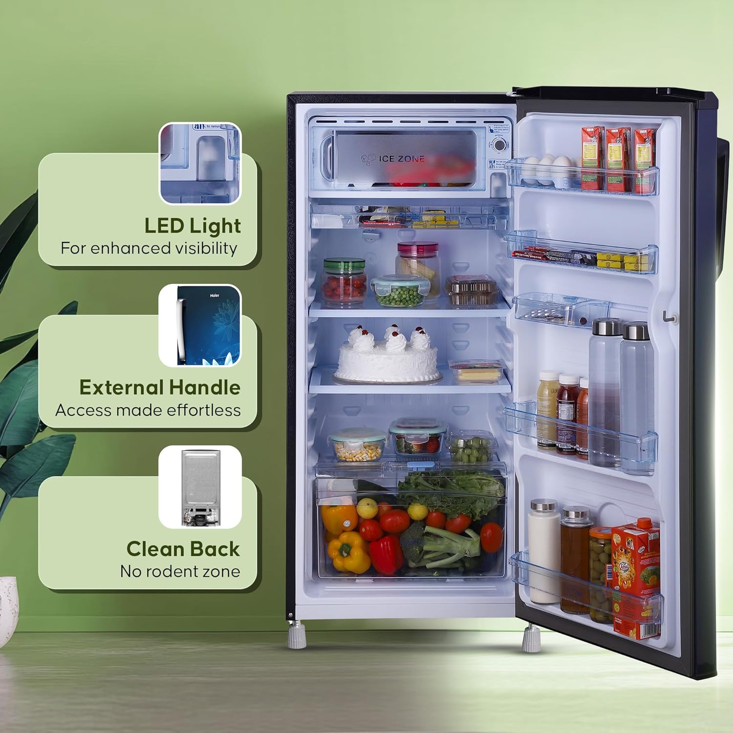 Haier 175 Litre 2 Star Single Door Refrigerator, Blue Lotus, HRD-1962CBL/PBL-HRD-1962CBL-N - Image 6