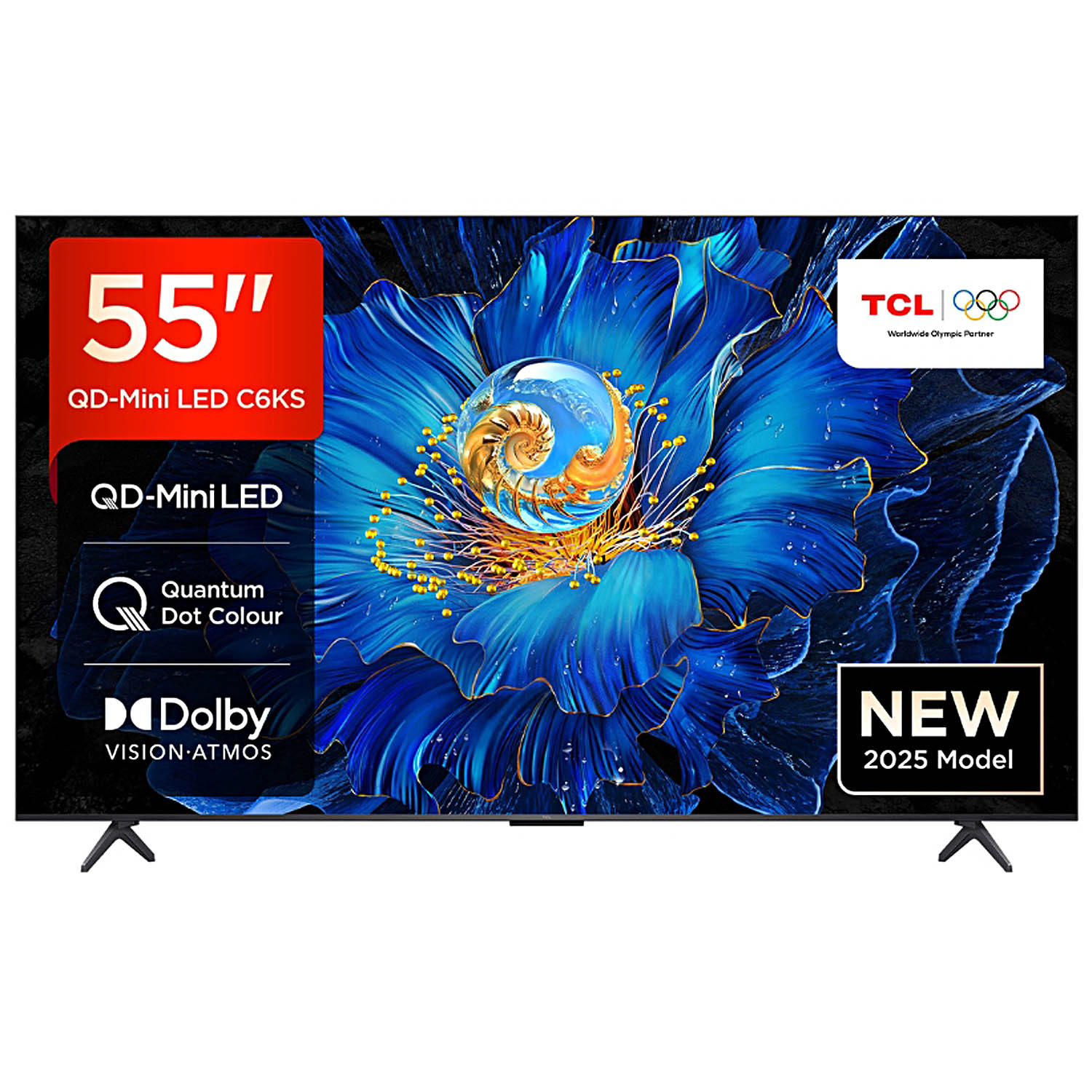 TCL Mini QLED TV HDR Google TV with Google Assistant, Dolby Atmos, Dolby Vision, 120Hz Game Accelerator, DTS Virtual X and Motion Clarity, Black, C6KS-55C6KS - Image 1