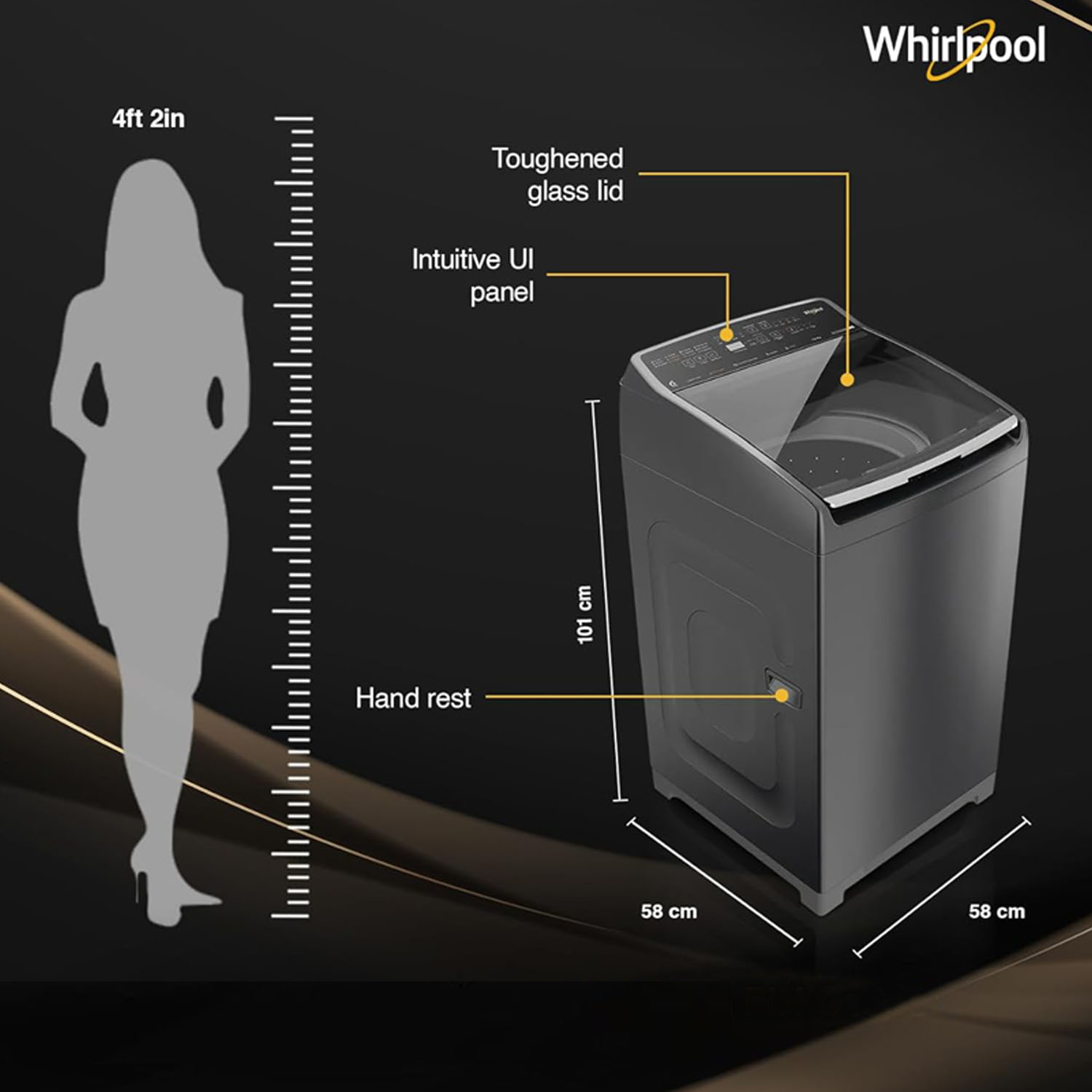 Whirlpool 5 Star Fully Automatic Top Load Washing Machine with In Built Heater, Zero Pressure Fill Technology and Hard Water Wash, Grey, STAINWASH PRO H-7.5 KG - Image 6