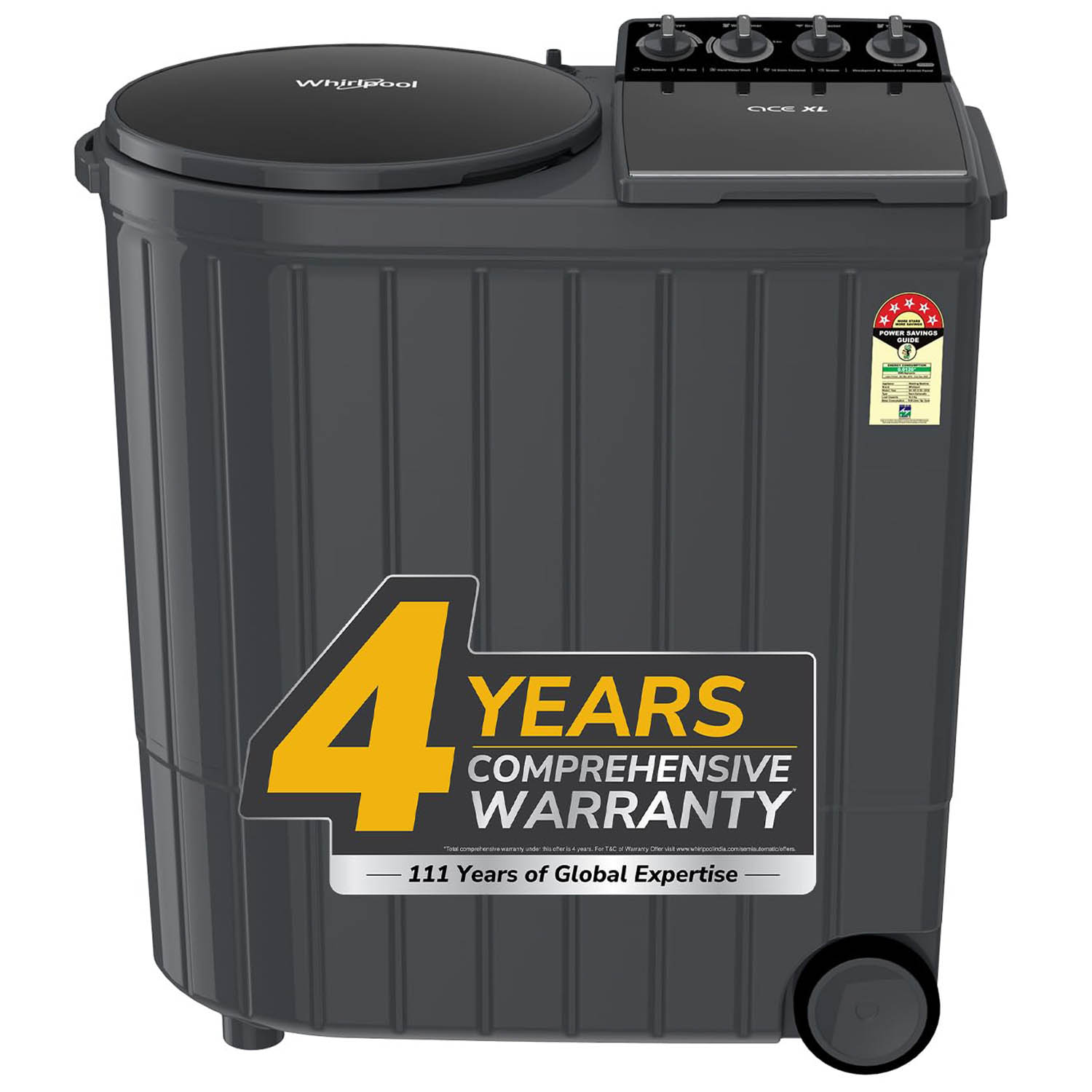 Whirlpool 5 Star Semi-Automatic Top Loading Washing Machine with Dynamix Detergent Dispenser, Turbo Lint Filter, Graphite Grey, Ace XL-ACE XL 11 GRAPHITE GREY (10YR) - Image 13