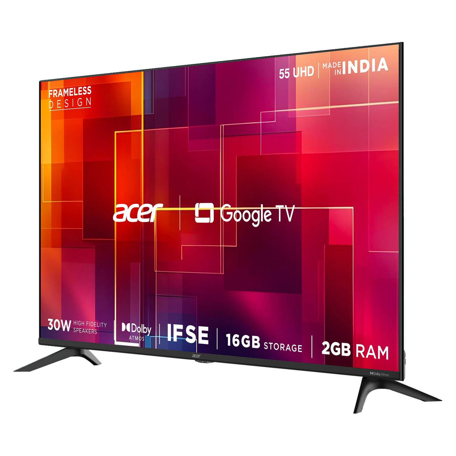 Acer 4K Ultra HD Google TV with Frame-less Design, Super Brightness, HDR10+, Dolby Atmos and Eye Care protect, Black, AR-GT2851UDFL-AR55GT2851UDFL - Image 3