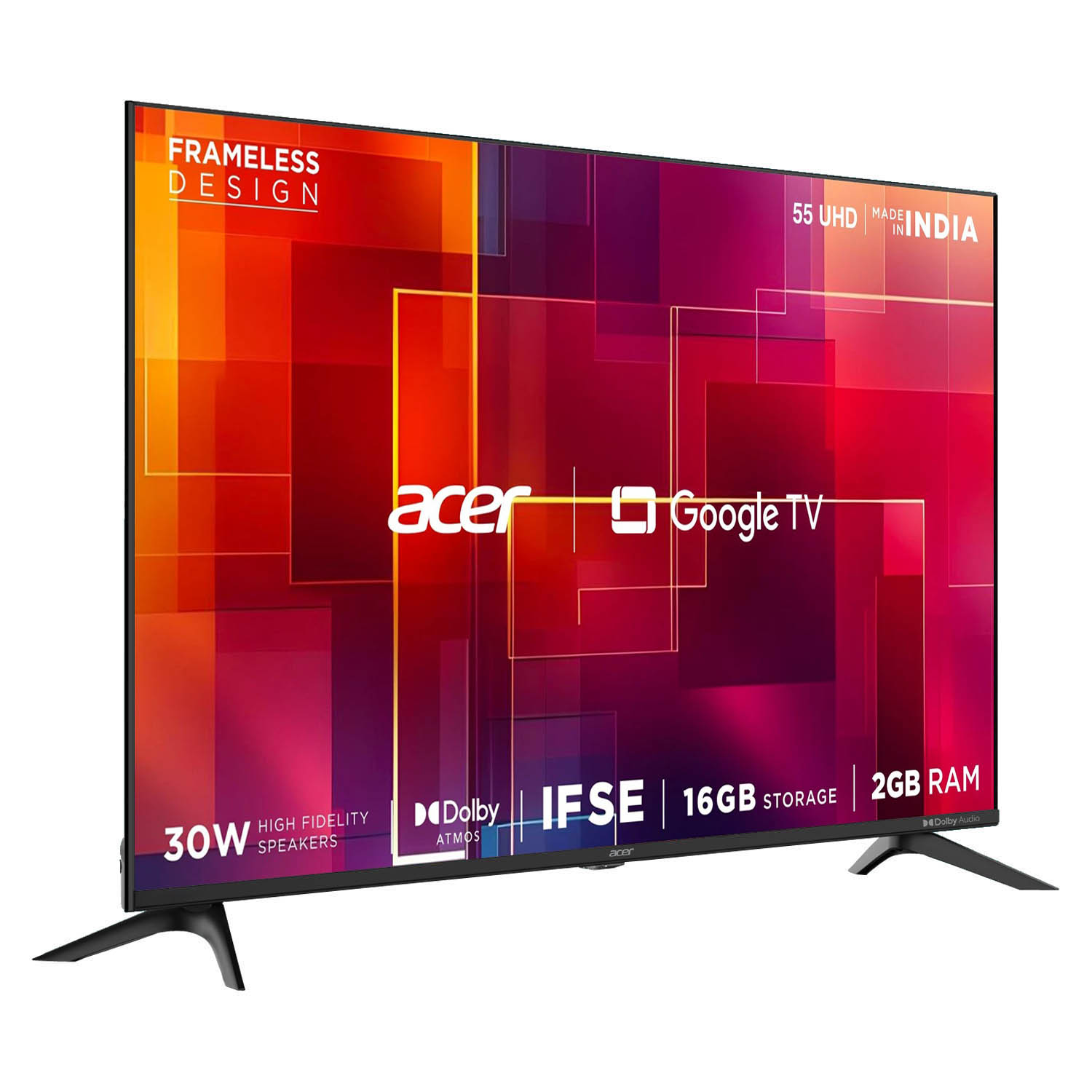 Acer 4K Ultra HD Google TV with Frame-less Design, Super Brightness, HDR10+, Dolby Atmos and Eye Care protect, Black, AR-GT2851UDFL-AR55GT2851UDFL - Image 2