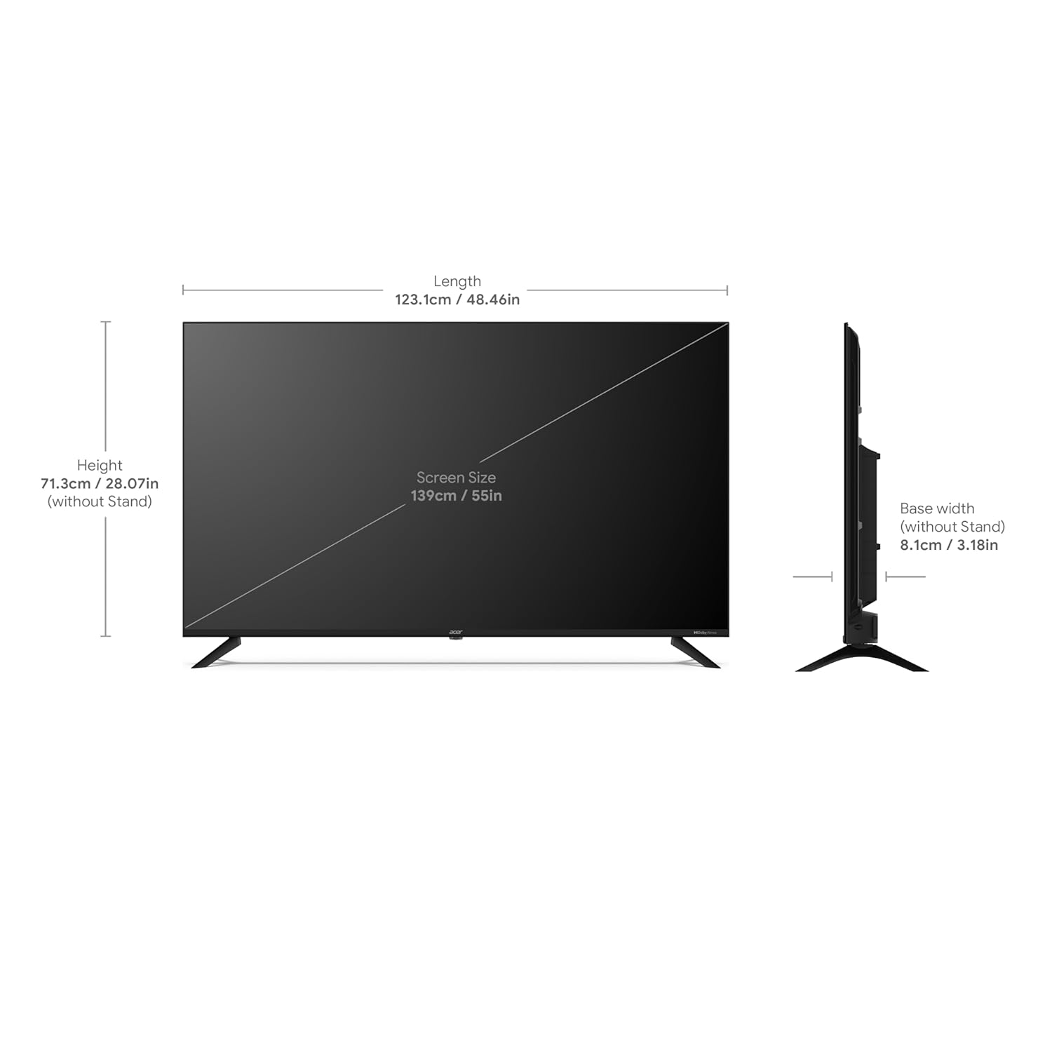 Acer 4K Ultra HD Google TV with Frame-less Design, Super Brightness, HDR10+, Dolby Atmos and Eye Care protect, Black, AR-GT2851UDFL-AR55GT2851UDFL - Image 5
