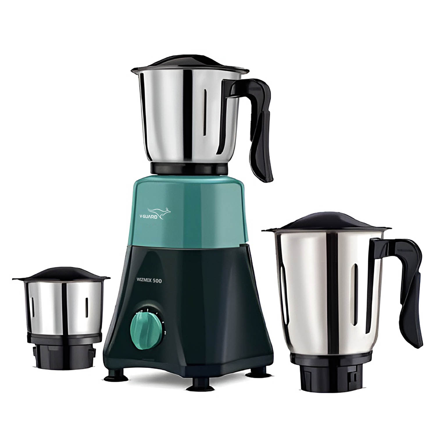 V-Guard 3 Jar Mixer Grinder with Oil Sintered Bush Design, Stainless Steel Jars, Five year motor warranty, WIZMIX-WizMix 500 3J - Image 1