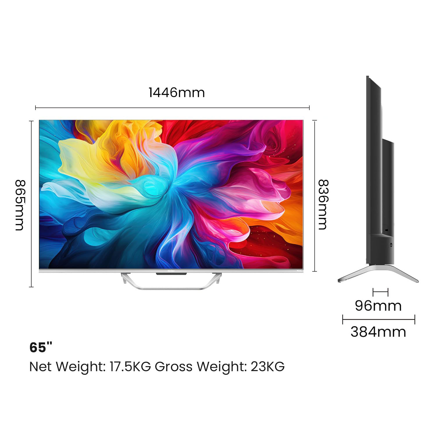 Haier QLED Google TV with Dolby Vision Atmos and Hands Free Voice Control, Grey, S800QT-65S800QT - Image 4