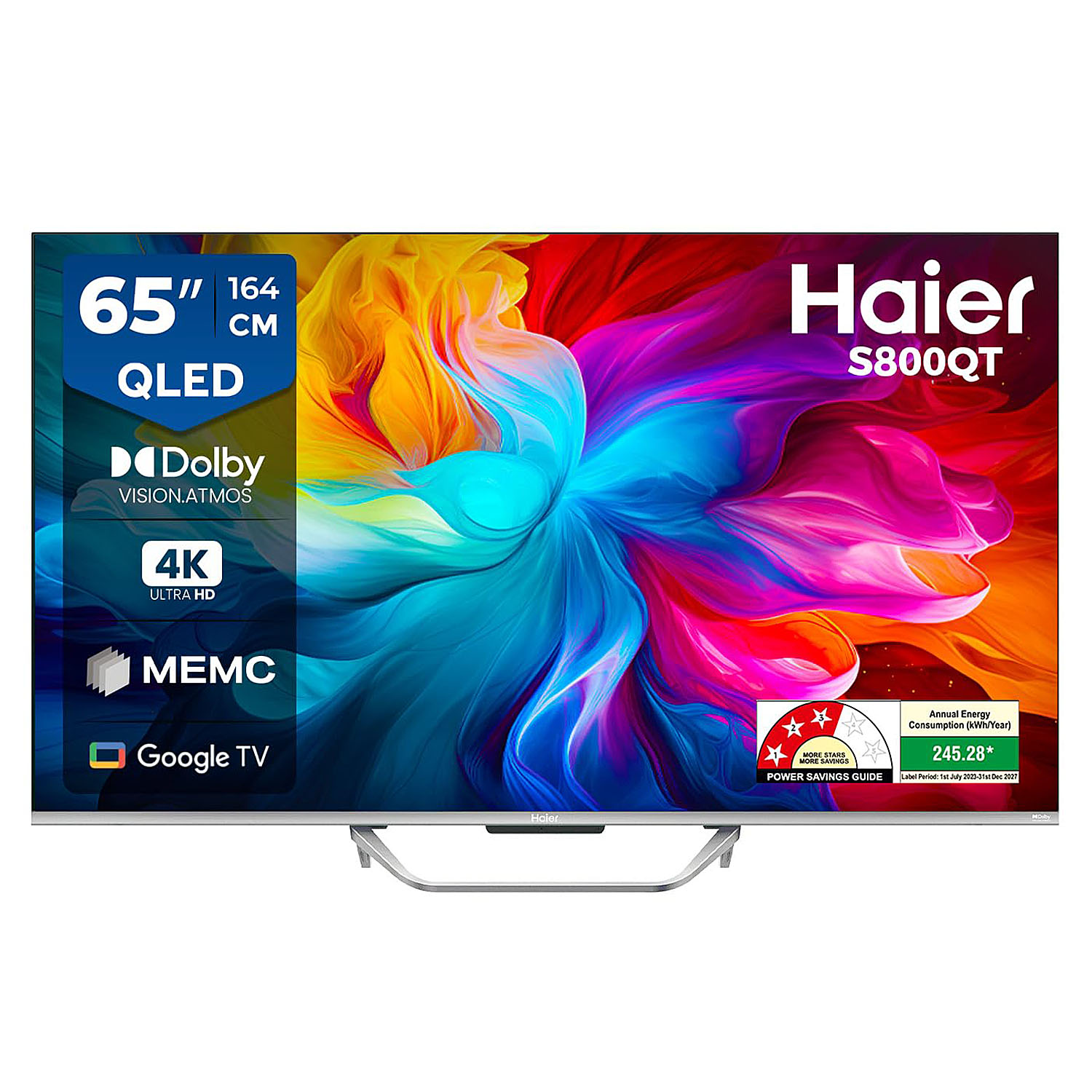 Haier QLED Google TV with Dolby Vision Atmos and Hands Free Voice Control, Grey, S800QT-65S800QT - Image 1