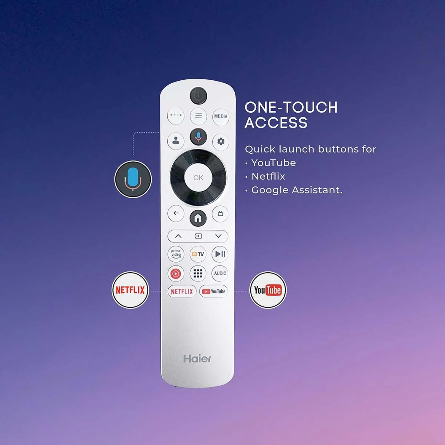 Haier S80 Series QLED Google TV with Dolby Vision Atmos and Hands Free Voice Control, Silver, H-S80FUX-H65S80FUX - Image 3