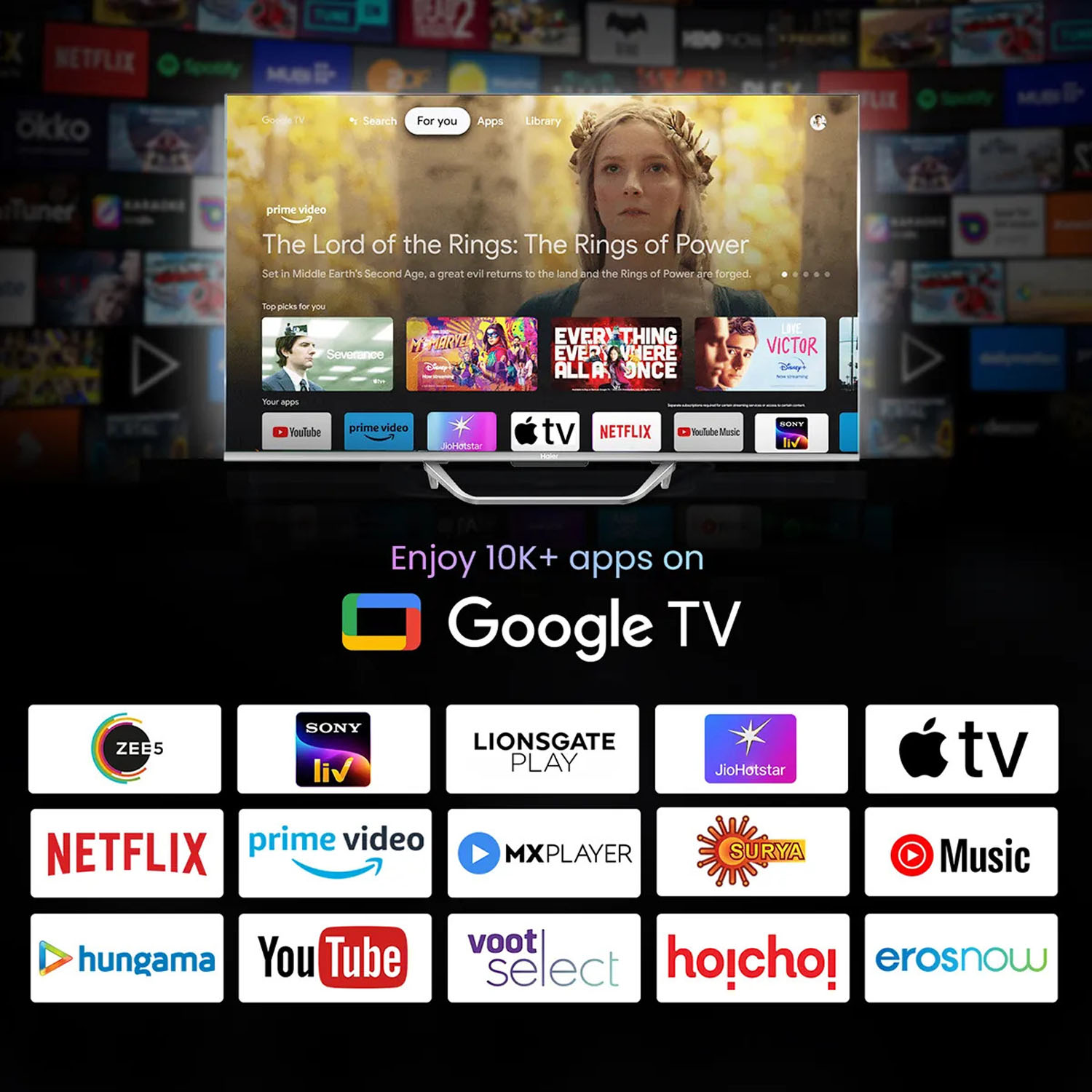 Haier S80 Series QLED Google TV with Dolby Vision Atmos and Hands Free Voice Control, Silver, H-S80FUX-H65S80FUX - Image 6