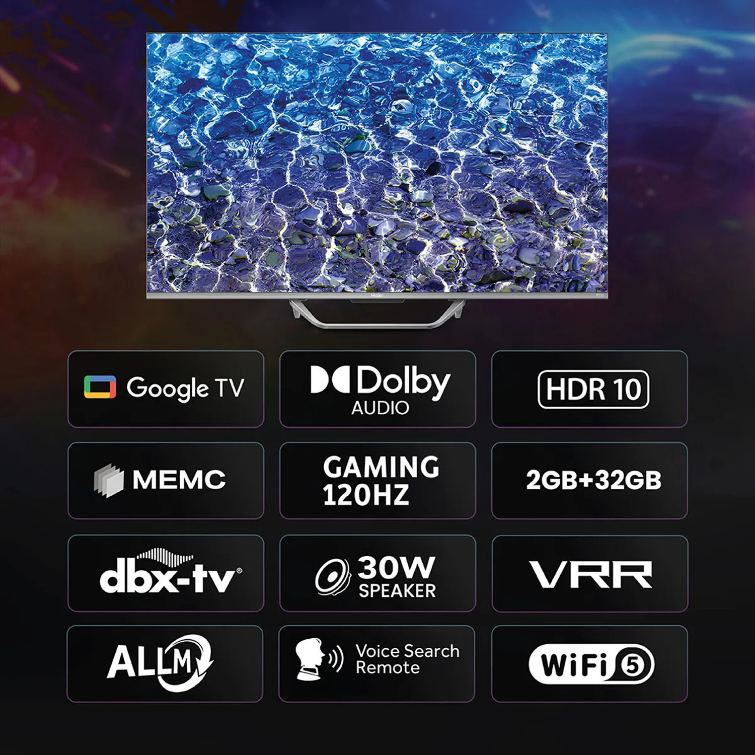 Haier S80 Series QLED Google TV with Dolby Vision Atmos and Hands Free Voice Control, Silver, H-S80FUX-H65S80FUX - Image 4