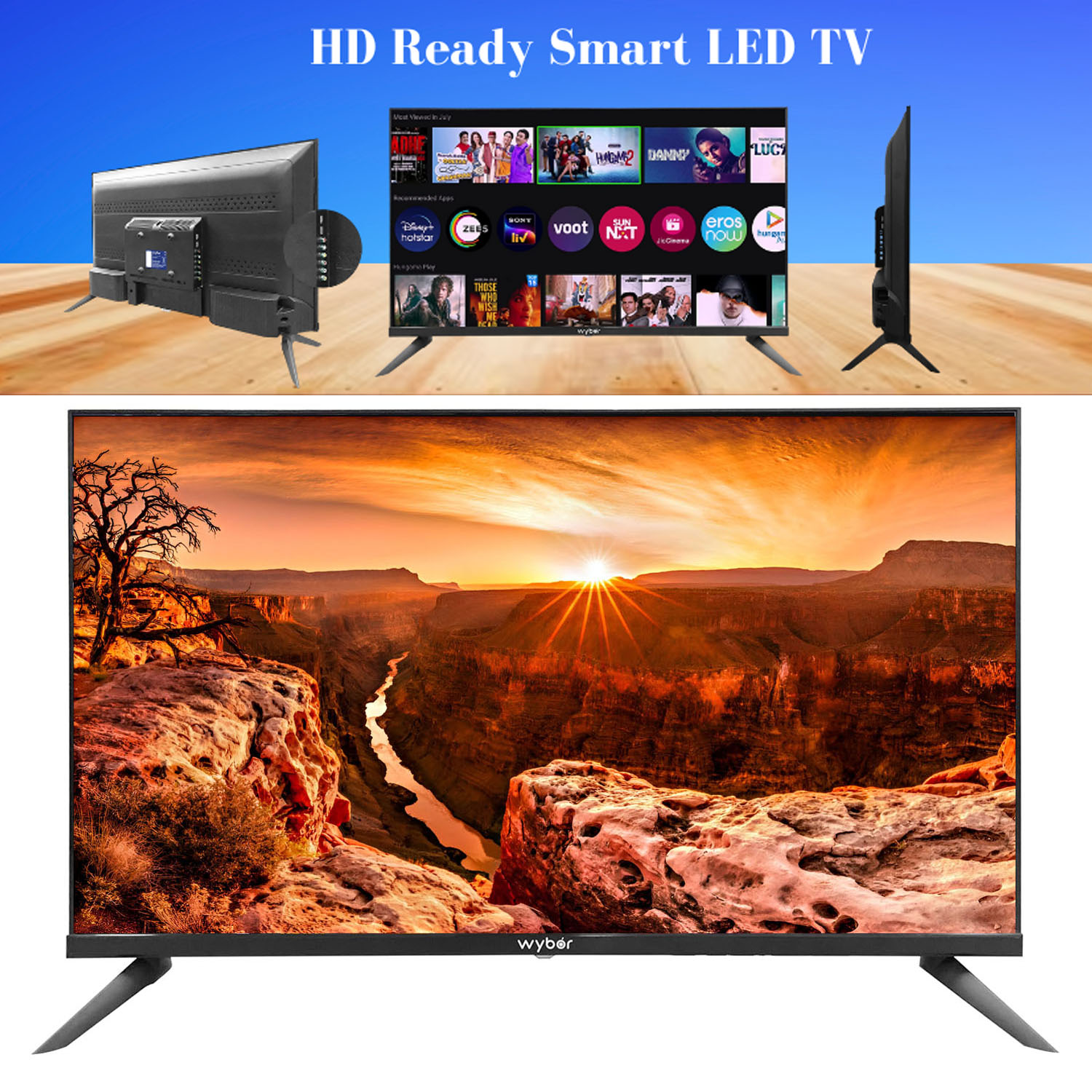 Wybor Frameless Design Full HD Smart Android TV with Voice Command Remote, Black, Macho 512-40WHS-A9.MACHOPRO - Image 6