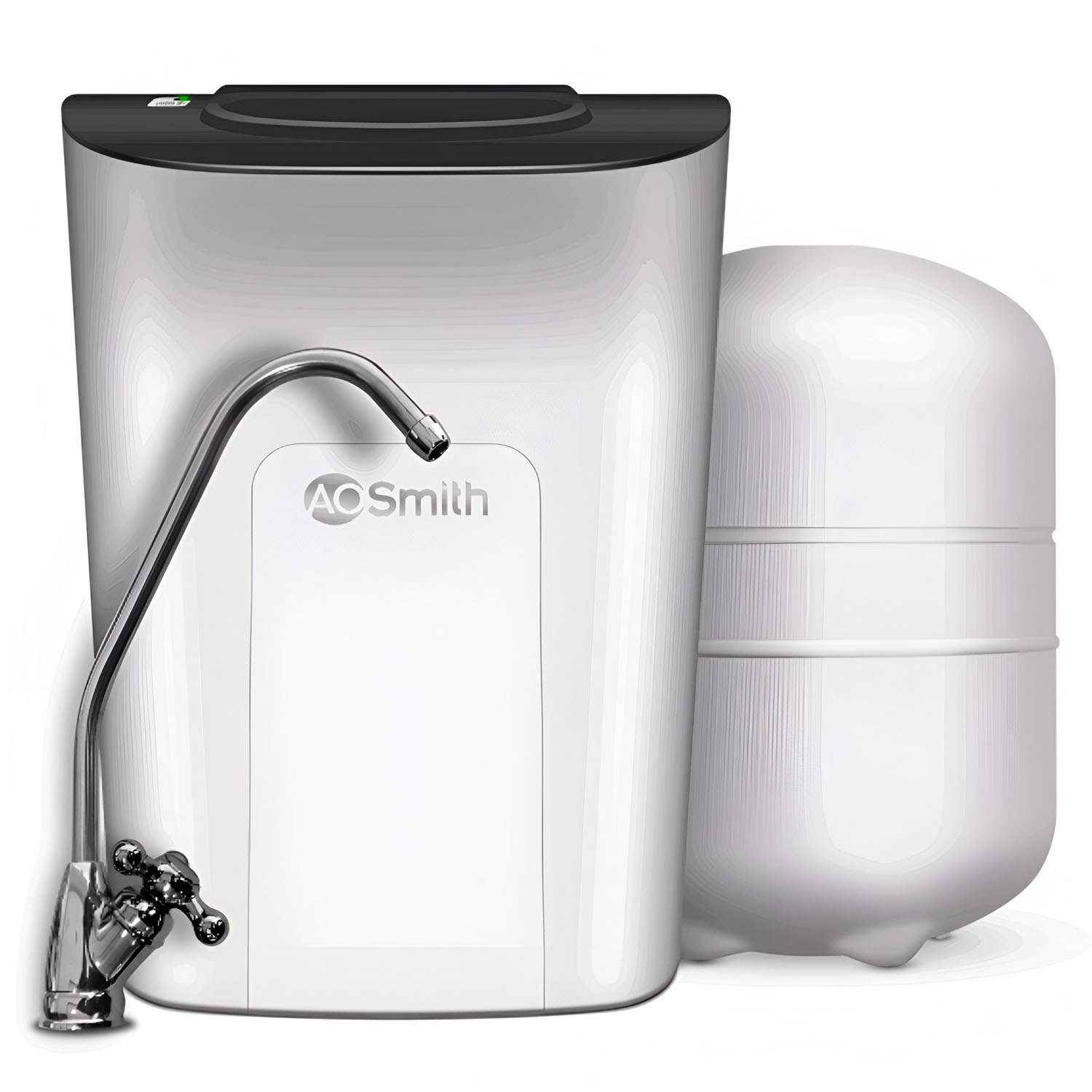 AO Smith Under the Sink UV Water Purifier with 6 stage purification, Goose Neck Faucet and 1 Year Warranty, White, U2-Pro Plus With Storage - Image 1