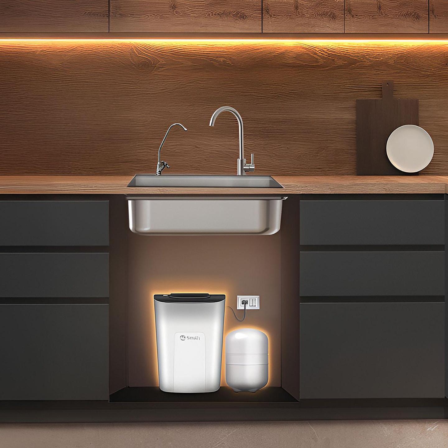 AO Smith Under the Sink UV Water Purifier with 6 stage purification, Goose Neck Faucet and 1 Year Warranty, White, U2 Series-Without Storage - Image 2