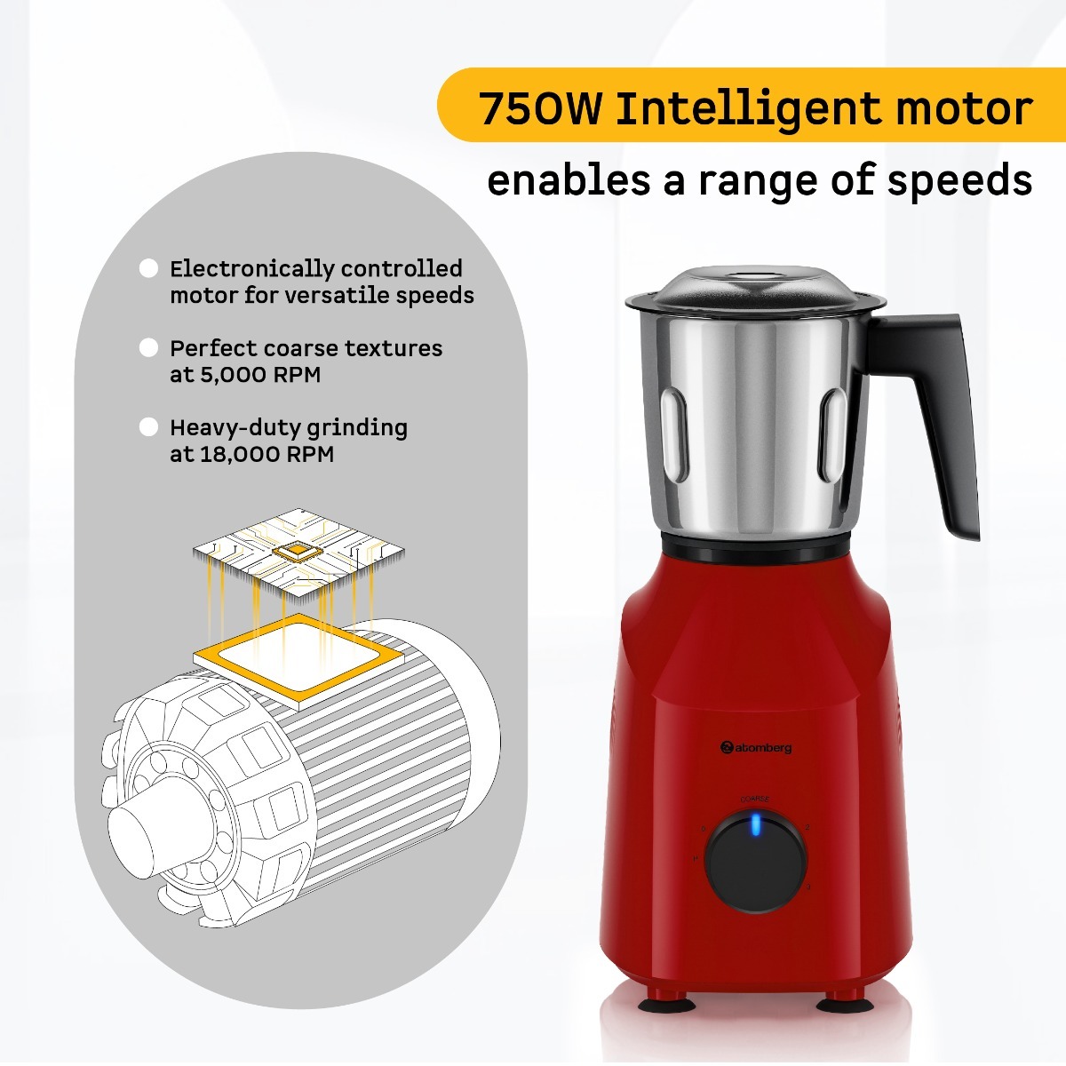 Atomberg Mixer Grinder with Coarse Mode getting Silbatta like texture, ZENOVA-Fiery Red - Image 6