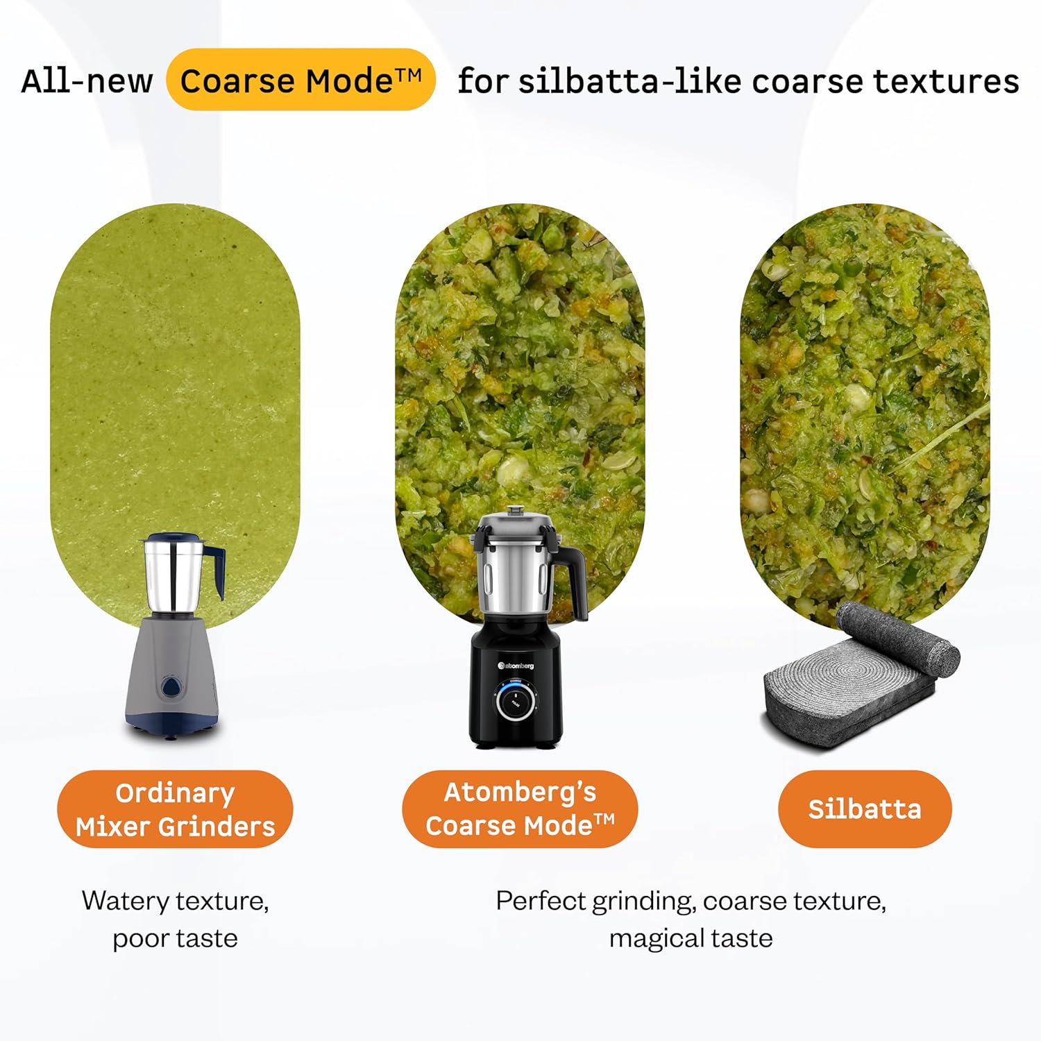 Atomberg Mixer Grinder with Coarse Mode getting Silbatta like texture, ZENOVA-Black - Image 6