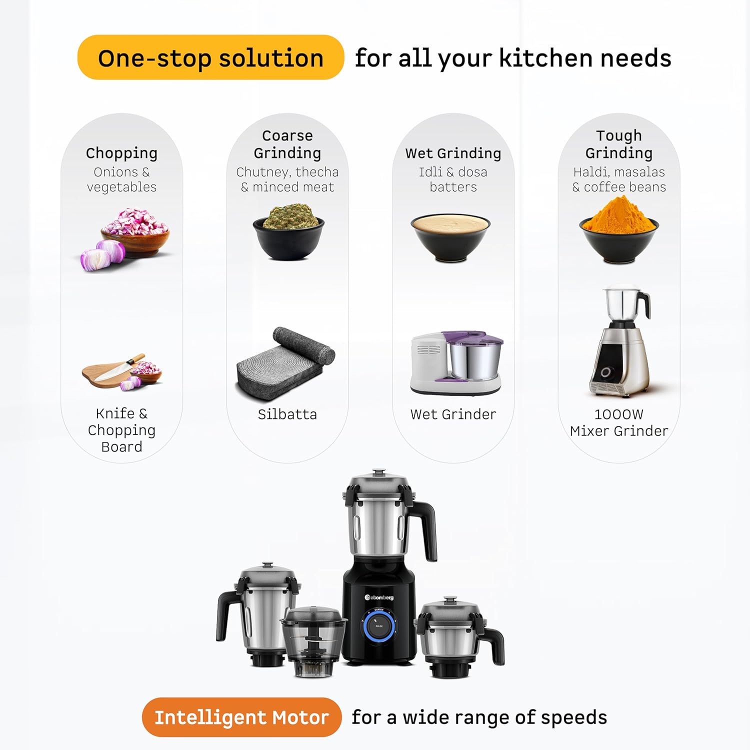 Atomberg Mixer Grinder with Coarse Mode getting Silbatta like texture, ZENOVA-Black - Image 3