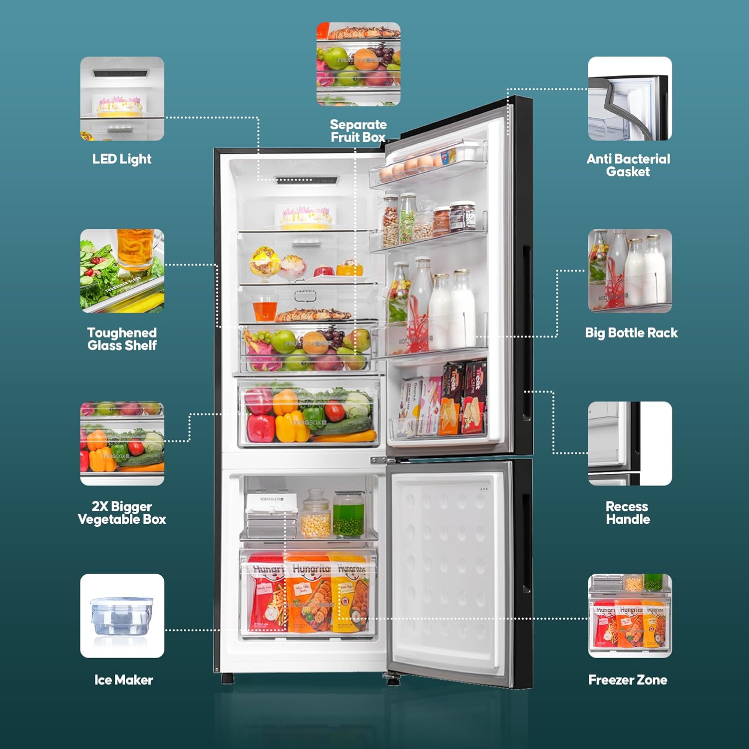 Haier Bottom Freezer Refrigerator HRB-3152PKG-P - Image 9
