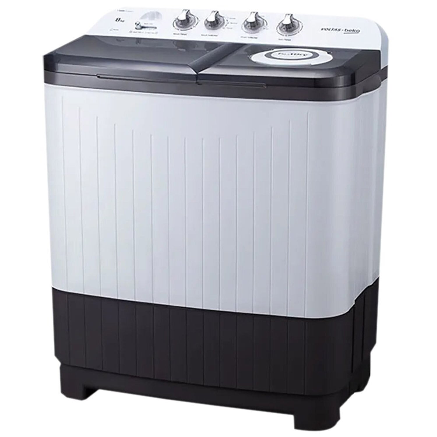 Voltas Beko 8 KG Semi Automatic Machine with IPX4 Control Panel, 5 Star Rating, Fast Dry and Double Casette Filter, Grey, WTT80DGRT - Image 3