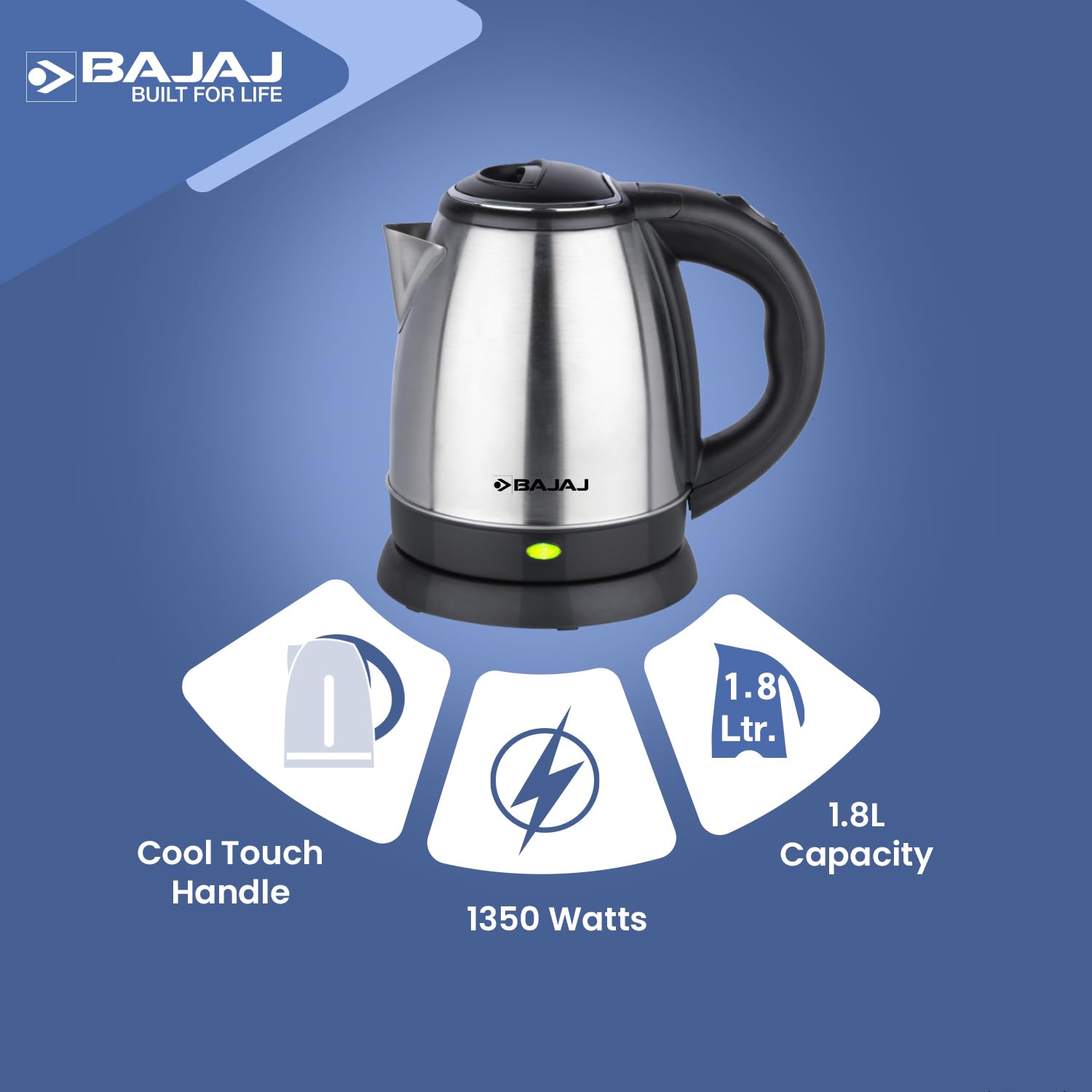 Bajaj Electric Kettle With  Stainless Steel Body and Cordless Operation, Black, KTX-DLX-1.8L - Image 9