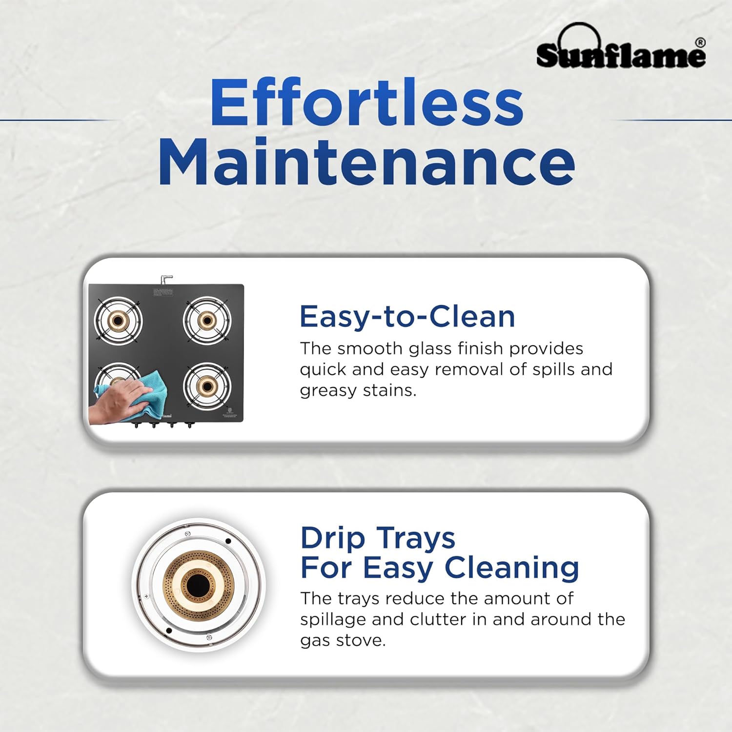 Sunflame Toughened glass Gas Stove with Stainless steel drip tray, Durable Forged Brass Burners and Sturdy Pan Support, Black, Jumbo-GT JUMBO 4B - Image 9