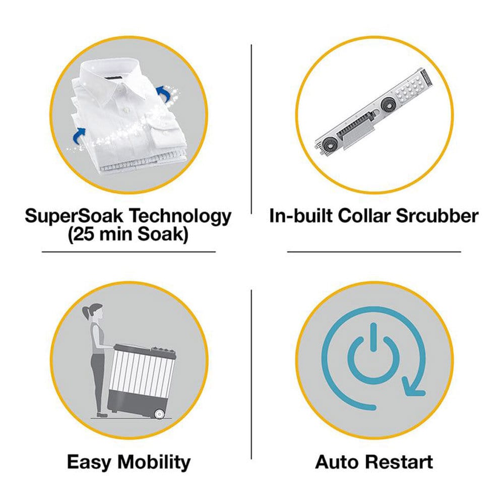 Whirlpool 8 KG Semi Automatic Machine with In built Scrubber, Rust and Corrosion Free Body, Coral Red, ACE SUPER SOAK - Image 9