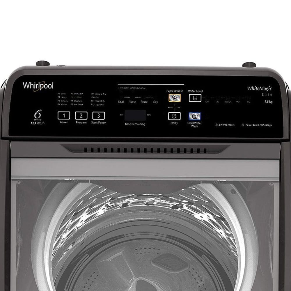 Whirlpool 7.5 KG Fully Automatic Top Load Machine with Hard Water Wash, Zero Pressure Fill and 5 Star Rating, Grey, Whitemagic Elite Plus Whirlpool 7.5 KG Fully Automatic Top Load Machine with Hard Water Wash, Zero Pressure Fill and 5 Star Rating, Grey, Whitemagic Elite Plus - Image 3