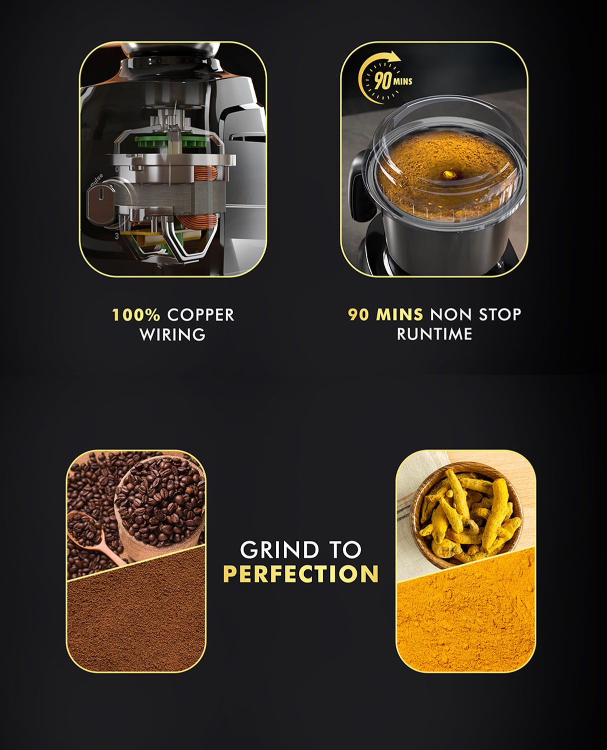 Sujata 1000 Watt, 3 Jars Mixer Grinder with Pulse Action, Unbreakable Handle & Coconut Milk Extractor, MG-02 - Image 9