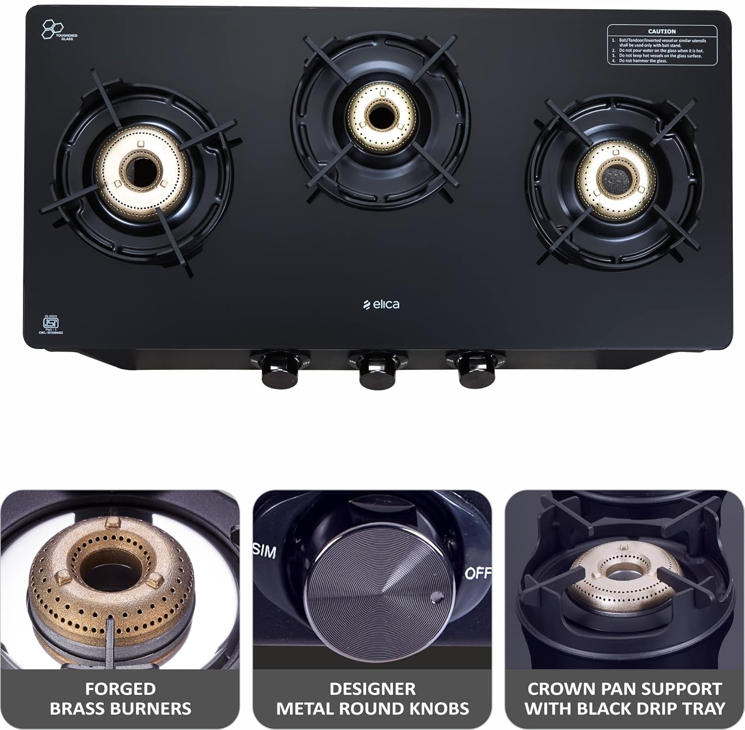 Elica Free-standing Cooktop Crest 370J Nero Elica Free-standing Cooktop Crest 370J Nero - Image 7