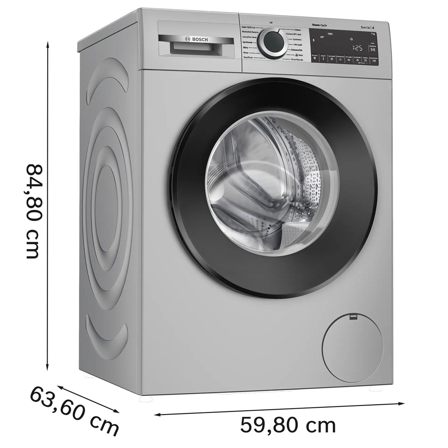 Bosch 7 KG 1200 RPM Fully Automatic Front Load Machine with Built-in Heater and Temperature Selection, Silver, WGA1220SIN Bosch 7 KG 1200 RPM Fully Automatic Front Load Machine with Built-in Heater and Temperature Selection, Silver, WGA1220SIN - Image 7