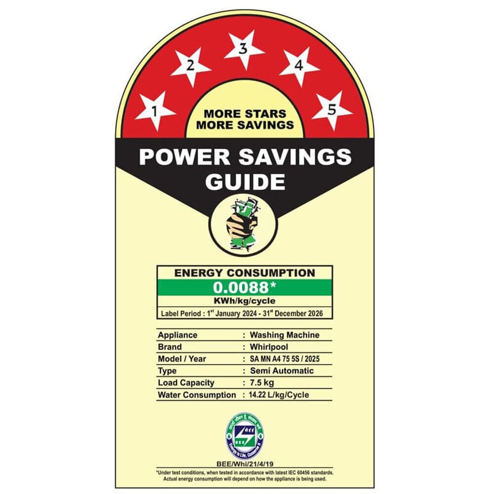 Whirlpool 7.5KG Semi-Automatic Washing Machine, Wine Dazzle, ACE 7.5 SUPER SOAK - Image 10