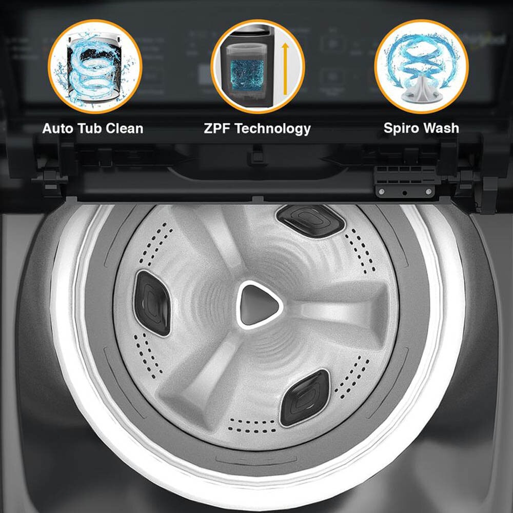 Whirlpool 7.5 KG Fully Automatic Top Load Machine with Hard Water Wash, Zero Pressure Fill and 5 Star Rating, Grey, Whitemagic Elite Plus Whirlpool 7.5 KG Fully Automatic Top Load Machine with Hard Water Wash, Zero Pressure Fill and 5 Star Rating, Grey, Whitemagic Elite Plus - Image 6