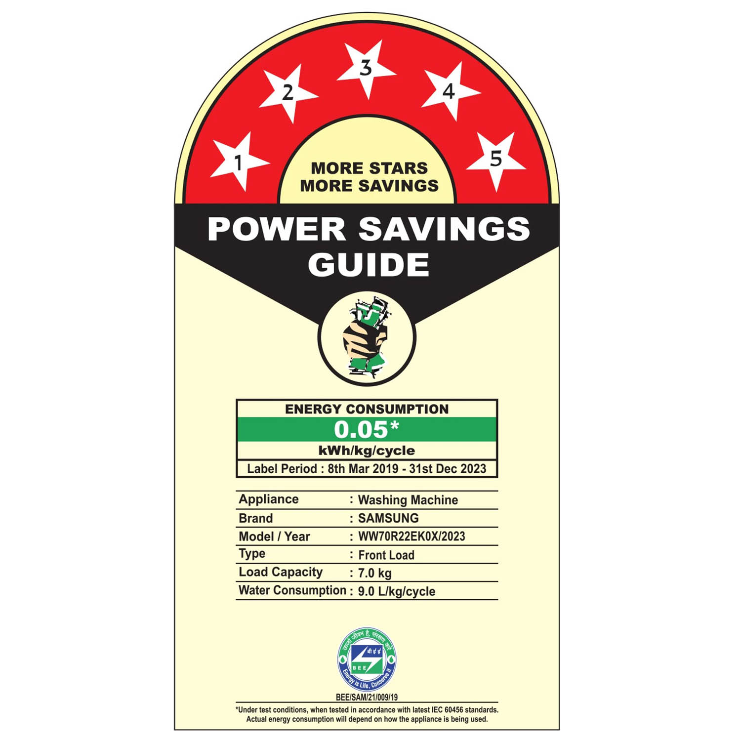 Samsung 7 KG Fully Automatic Front Load Machine with Inverter Motor, Built in Heater, 5 Star Rating and Diamond Drum, Redifined Inox, WW70R22EKOX - Image 10