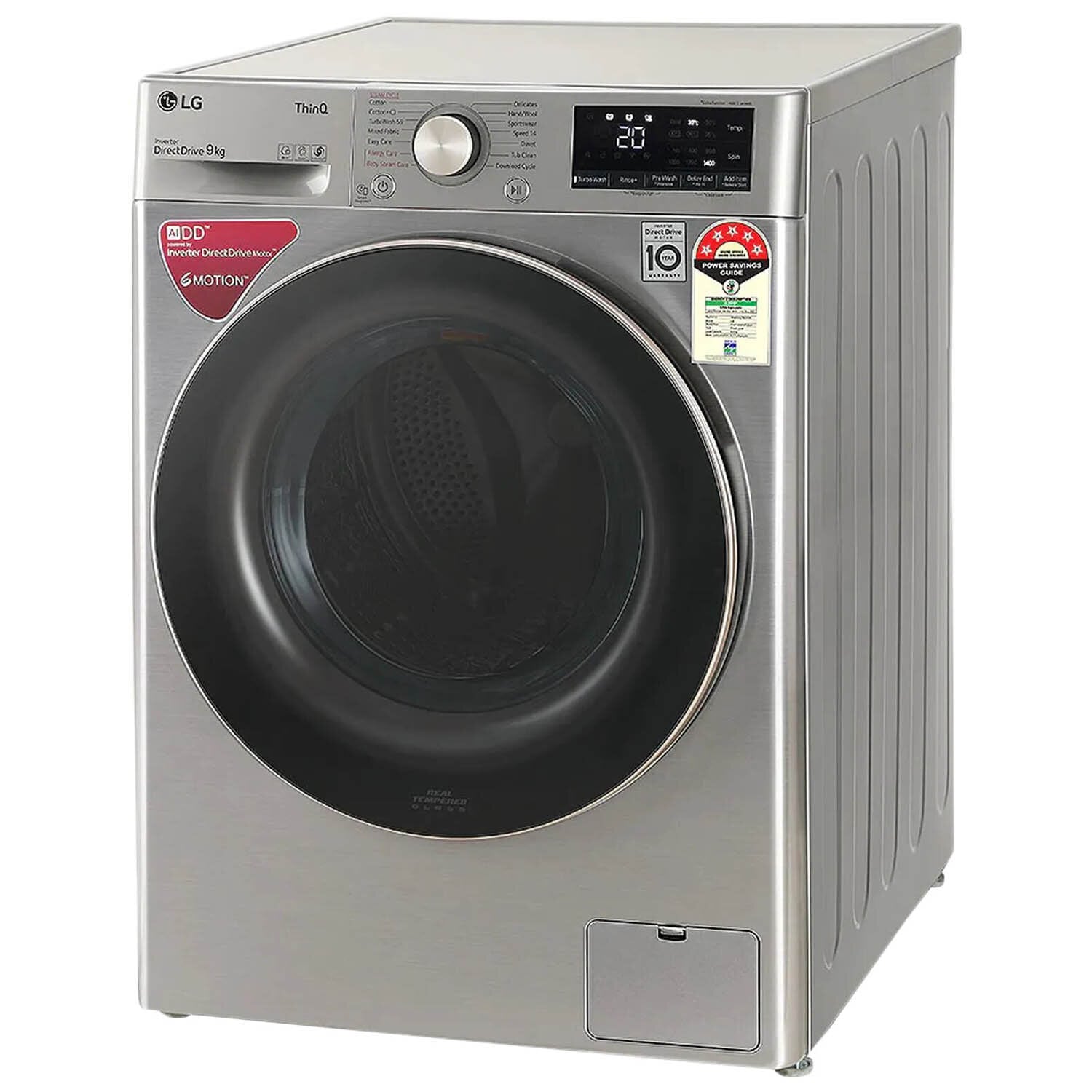 LG 9 KG 1400 RPM Fully Automatic Front Load Machine with AI Direct Drive Motor, Steam, Smart Diagnostics, Platinum Silver, FHV1409ZWP - Image 3