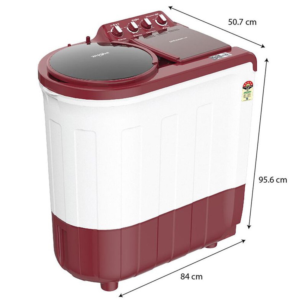 Whirlpool 8 KG Semi Automatic Machine with In built Scrubber, Rust and Corrosion Free Body, Coral Red, ACE SUPER SOAK - Image 7