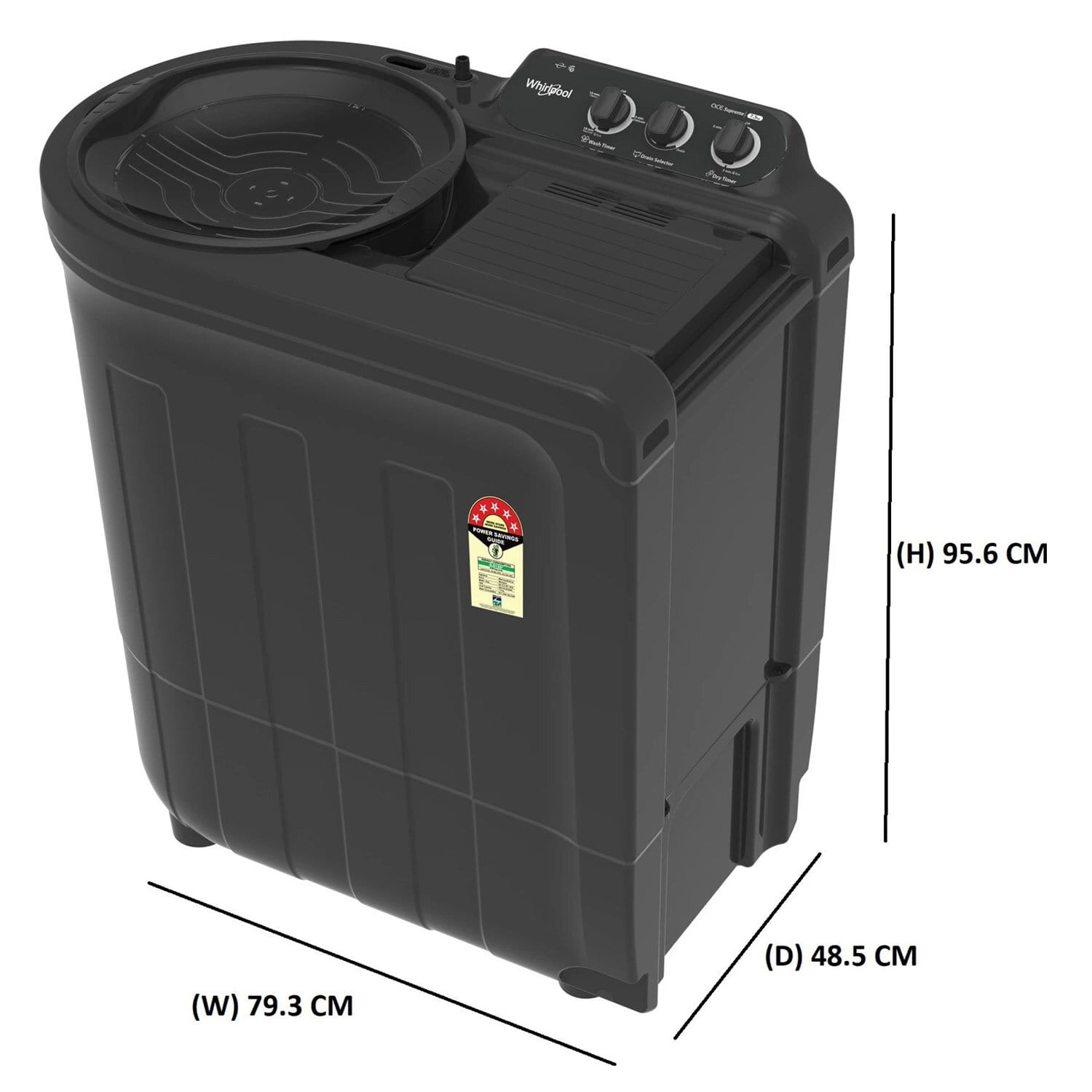 Whirlpool 7.5 KG Semi Automatic Machine with In built Scrubber and Rust and Corrosion Free Body, Grey Dazzle, Ace Super Soak Whirlpool 7.5 KG Semi Automatic Machine with In built Scrubber and Rust and Corrosion Free Body, Grey Dazzle, Ace Super Soak - Image 8