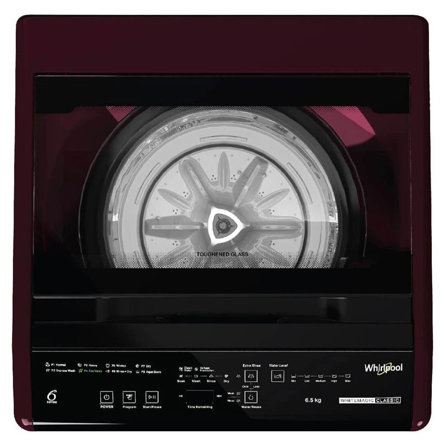 Whirlpool 6.5 KG Fully Automatic Machine with Smart Sensors and Smart Lint Filter, Rosewood Wine, WHITEMAGIC CLASSIC - Image 5