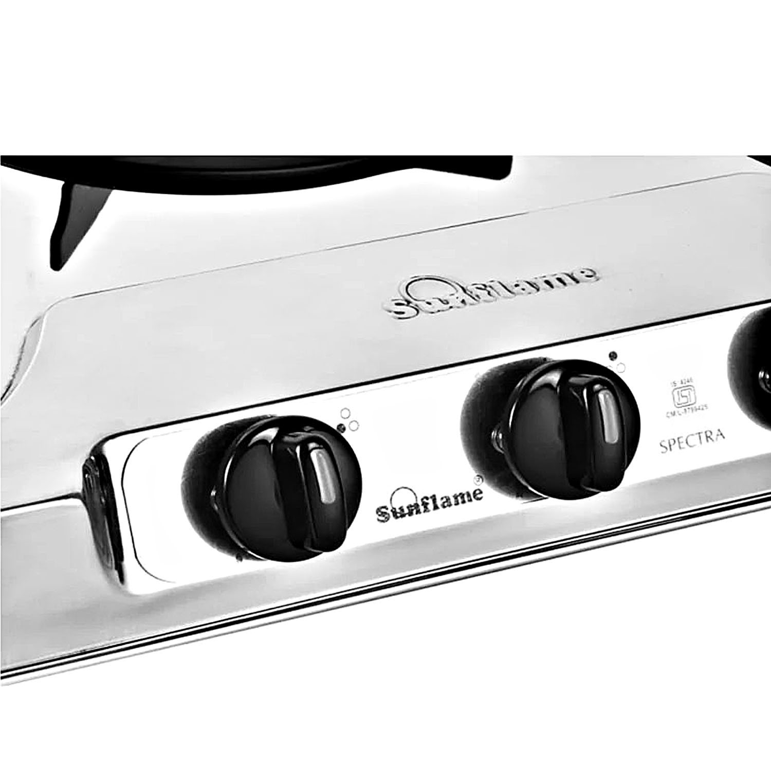 Sunflame Cooktop with Brass Burners, Removable Drip Tray and ISI Certification, LPG Stove Spectra DX, Steel-SPECTRA 3B-3 Brass Burner - Image 5